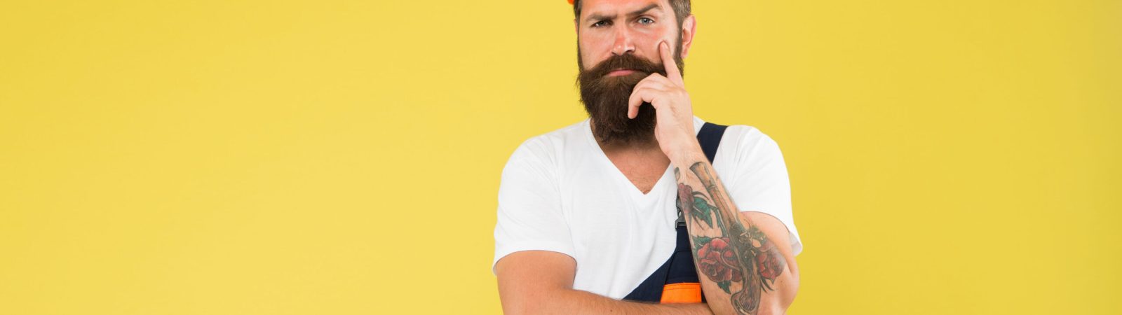 mechanic think how to fix. our best quality. engineer in uniform. man builder in hard hat. building improvement and renovation. brutal male painter ready to work. choose your occupation.