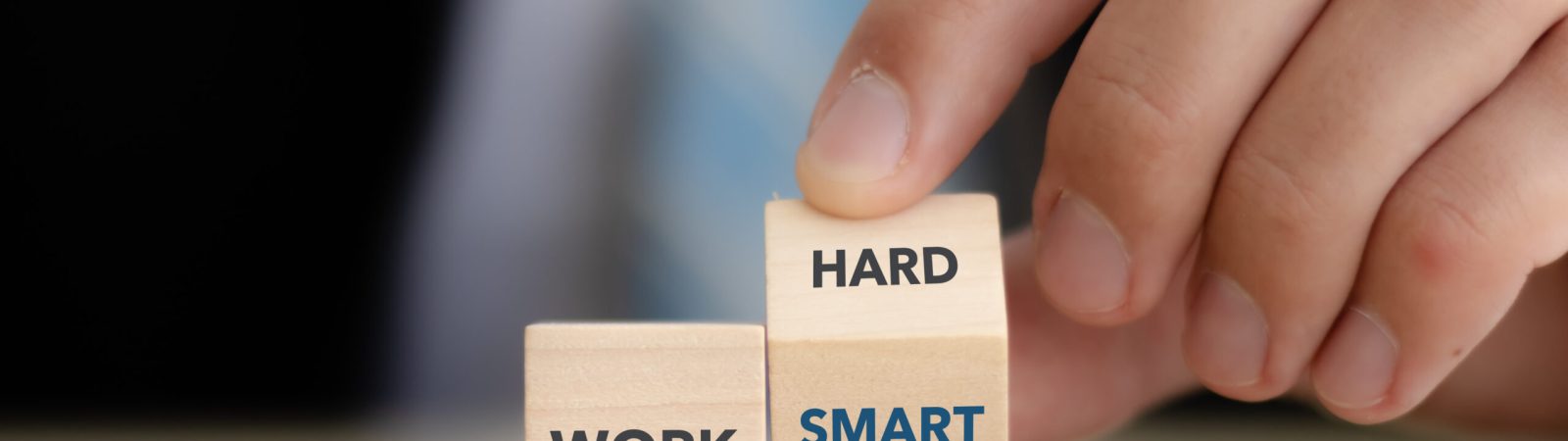 Work hard or smart concept. Blending both hard work with smart work and becoming efficiently effective. Increasing productivity performance.Work smart not hard concept. Success in career, job or life.