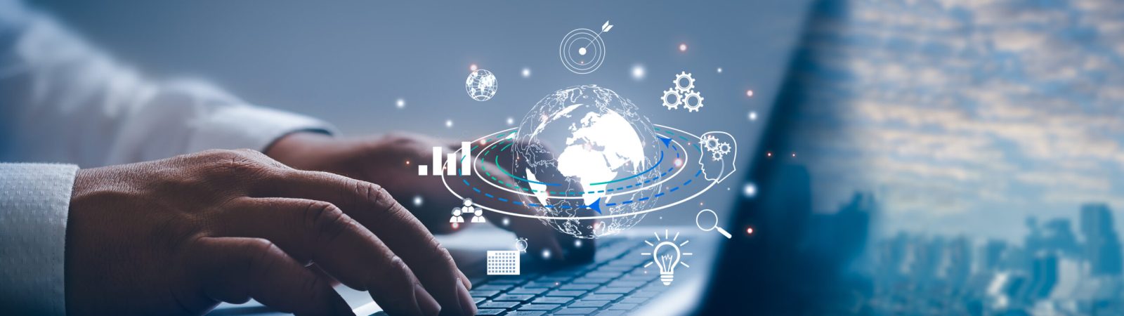 Businessman analyzing growing virtual hologram data. Concepts of technology, finance, business and investment. Stock market and digital funds Business assets that analyze charts, trading, financial data.